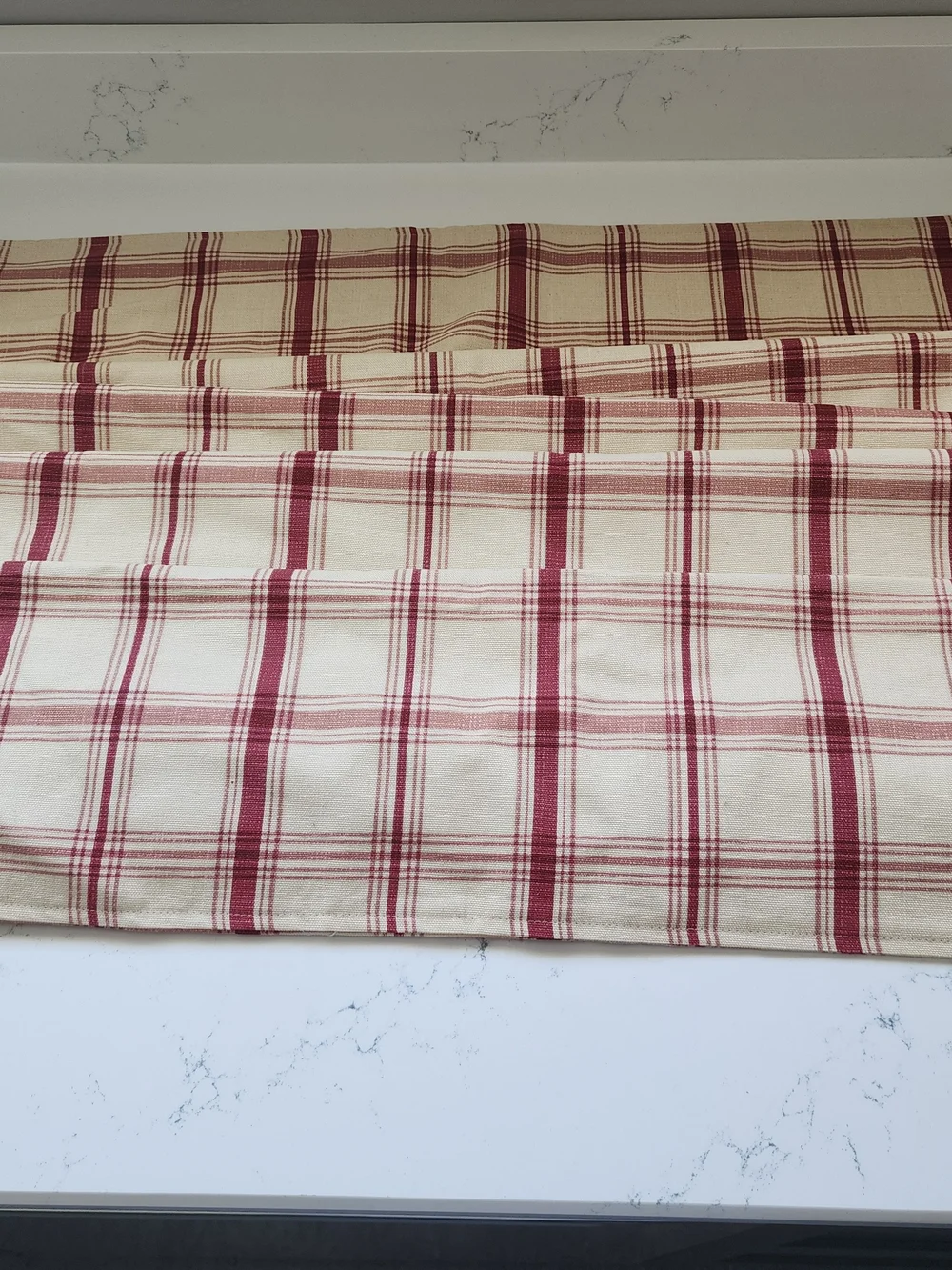 Waverly Frech Door Fabric Roll Up Shade Crimson & Cream (2 Panels)